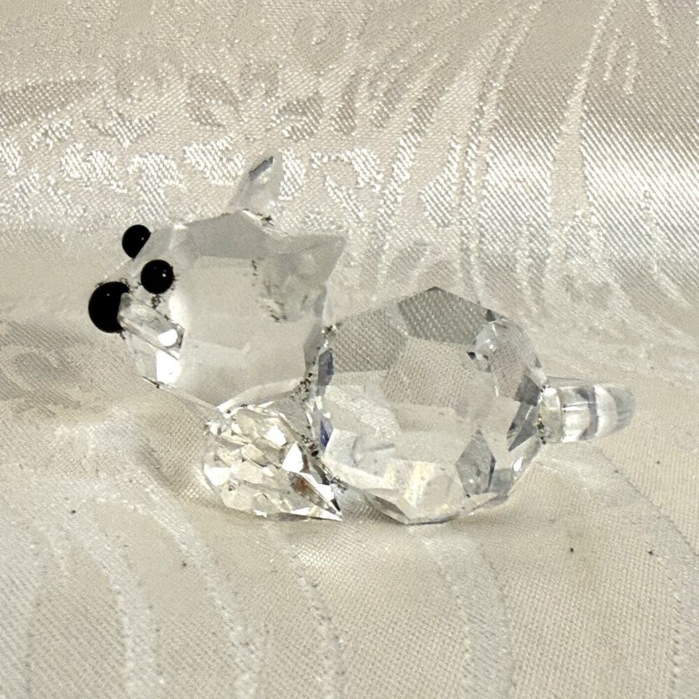 VTG Bohemia Czech Rainbow Crystal Glass Collection Preciosa Kitten figurine